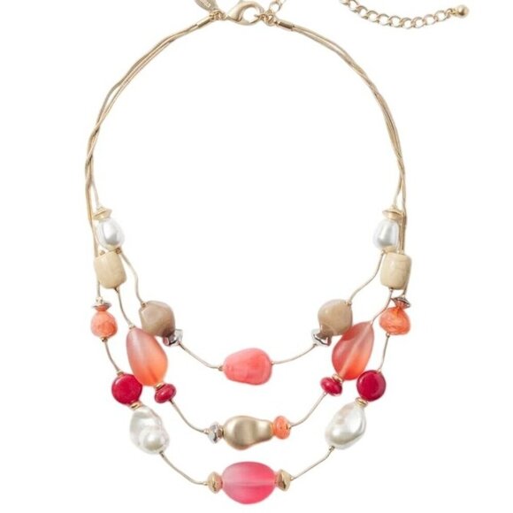 Chico's Jewelry - Chico's Necklace Warm Multi Ombre Illusion Colorful Artisan